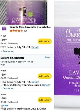 (1)Camille Rose Lavender Quench Deep Conditioner